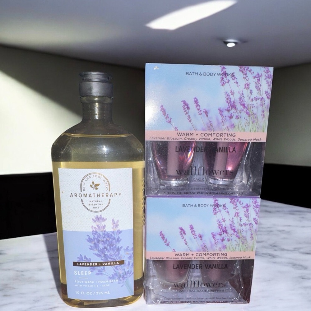 Bath & Body Works - Aromatherapy - Sleep - Lavender + Vanilla Bundle